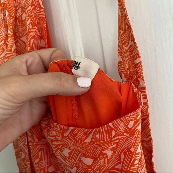 DVF Diane Von Furstenberg Silk Tent Dress Lilita Ogami Orange Size P - Picture 4 of 6